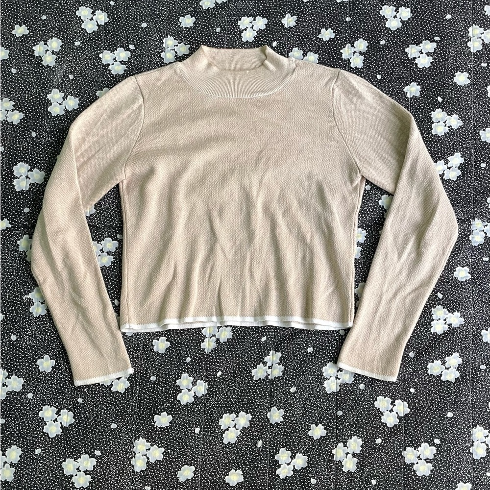 Cream mock neck sweater
